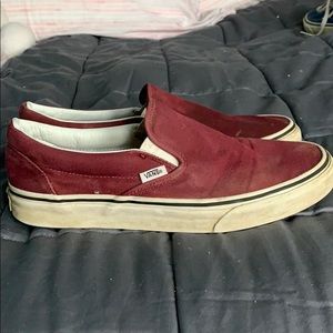 Maroon vans slide on